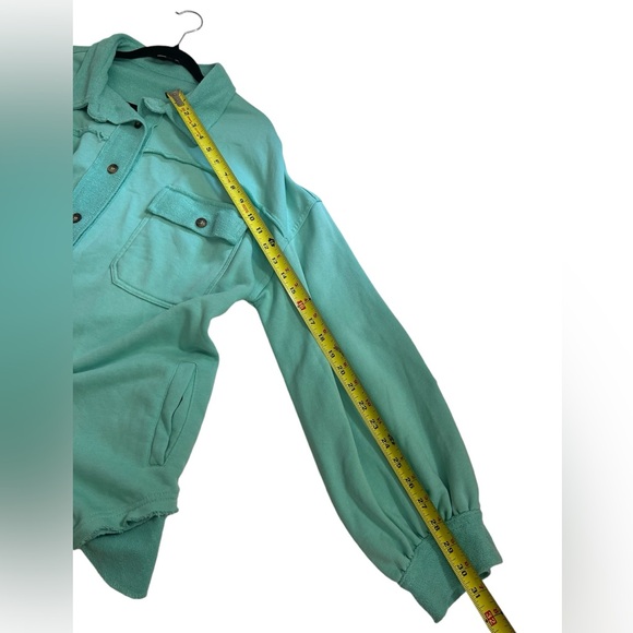 VICI l Charliegh Cotton Blend Shacket Mint Green Medium - Picture 7 of 10